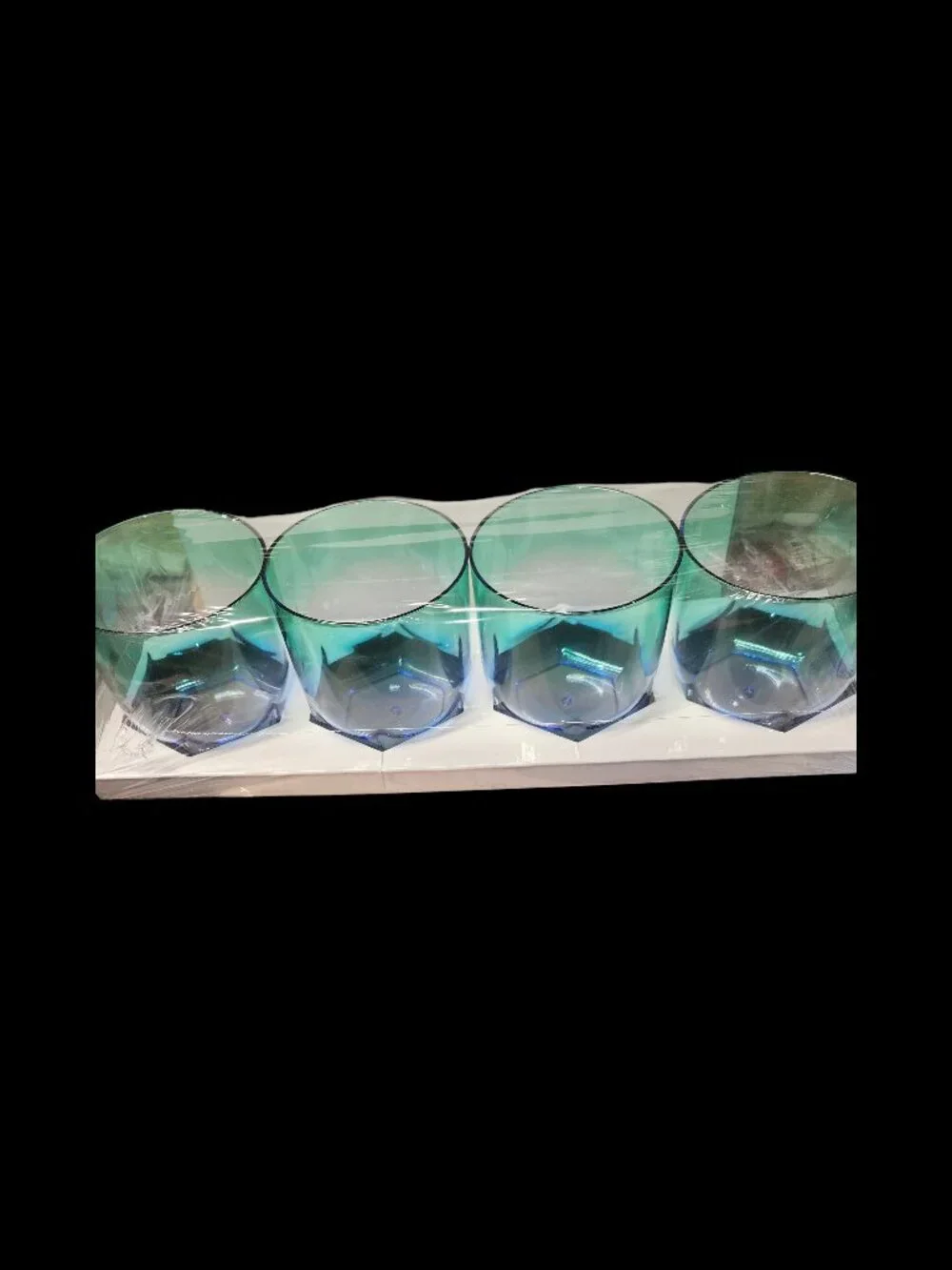Set of 4 Blue Glass Tumblers - Bundle Discount Available